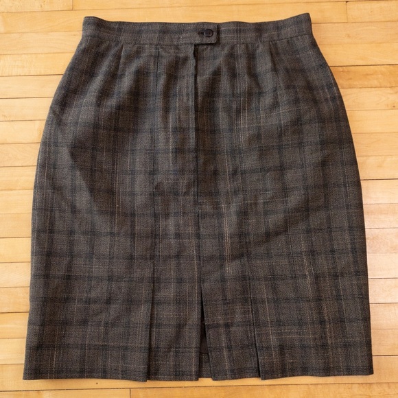 Vintage Moods by Krizia Knee Length Brown Tweed Pencil Skirt - Picture 2 of 7